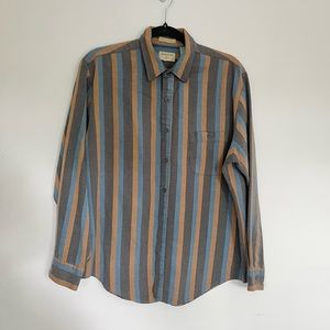 Vintage striped button down long sleeve super soft cotton acrylic size large